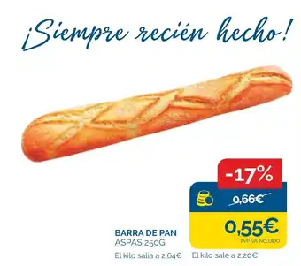 Cash Ecofamilia BARRA DE PAN oferta