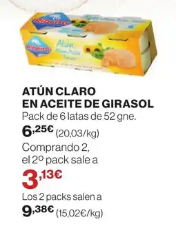 El Corte Inglés ATÚN CLARO EN ACEITE DE GIRASOL oferta