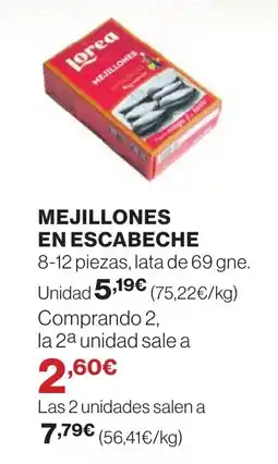 El Corte Inglés MEJILLONES EN ESCABECHE oferta