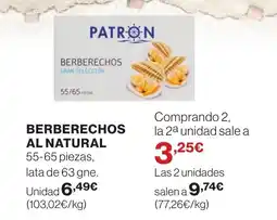 El Corte Inglés BERBERECHOS AL NATURAL oferta