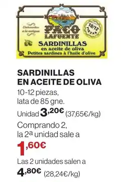 El Corte Inglés SARDINILLAS EN ACEITE DE OLIVA oferta