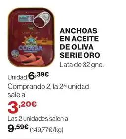 El Corte Inglés ANCHOAS EN ACEITE DE OLIVA SERIE ORO oferta