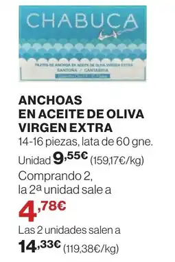 El Corte Inglés ANCHOAS EN ACEITE DE OLIVA VIRGEN EXTRA oferta