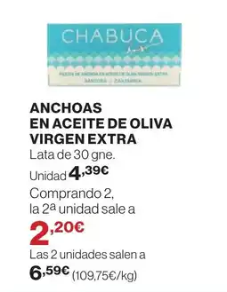 El Corte Inglés ANCHOAS EN ACEITE DE OLIVA VIRGEN EXTRA oferta