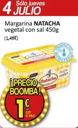 SPAR Margarina NATACHA vegetal con sal 450g oferta