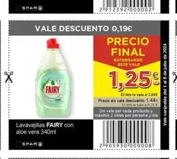 SPAR Lavavajillas FAIRY con aloe vera 340ml oferta