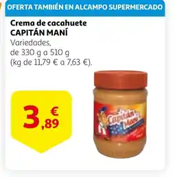 Alcampo Crema de cacahuete CAPITÁN MANÍ oferta