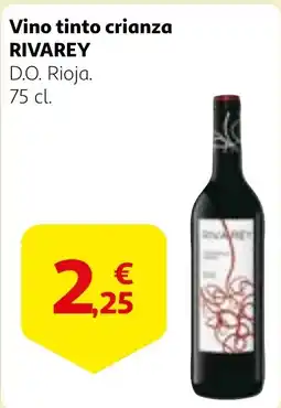 Alcampo Vino tinto crianza RIVAREY D.O. Rioja. oferta