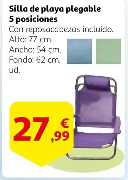 Alcampo Silla de playa plegable 5 posiciones oferta