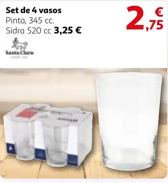 Alcampo Set de 4 vasos oferta