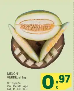 HiperDino MELÓN VERDE, el kg oferta