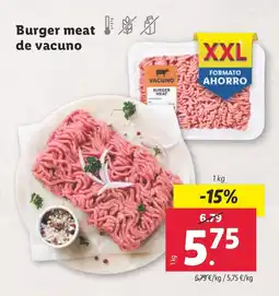 Lidl Burger meat de vacuno oferta