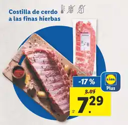 Lidl Costilla de cerdo a las finas hierbas oferta