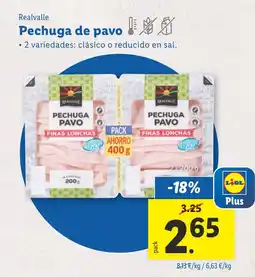 Lidl Realvalle Pechuga de pavo oferta