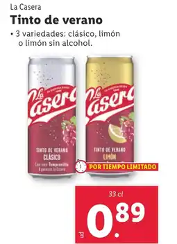Lidl La Casera Tinto de verano oferta