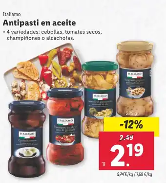 Lidl Italiamo Antipasti en aceite oferta