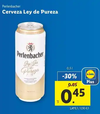 Lidl Perlenbacher Cerveza Ley de Pureza oferta