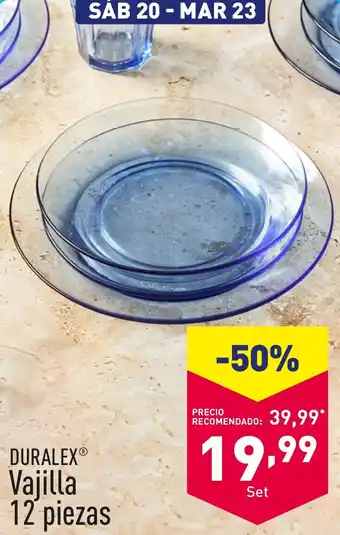 ALDI DURALEX® Vajilla 12 piezas oferta