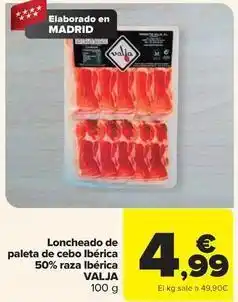 Carrefour Valja - loncheado de paleta de cebo iberica 50% raza iberica oferta