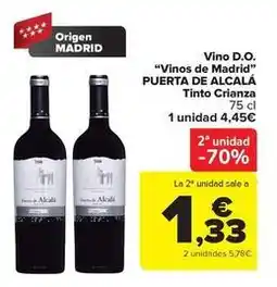 Carrefour Puerta de alcala - vino d.o. vinos de madrid tinto crianza oferta