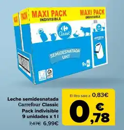 Carrefour Leche semidesnatada oferta