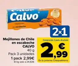 Carrefour Mejillones de Chile en escabeche CALVO oferta