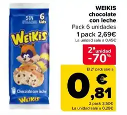 Carrefour WEIKIS chocolate con leche oferta