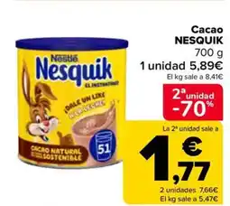 Carrefour Cacao NESQUIK 700 g oferta