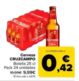 Carrefour Cerveza CRUZCAMPO oferta