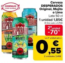 Carrefour Cerveza DESPERADOS Original, Mojito o Lima oferta