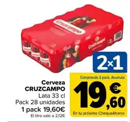 Carrefour Cerveza CRUZCAMPO oferta