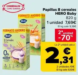 Carrefour Papillas 8 cereales HERO Baby oferta