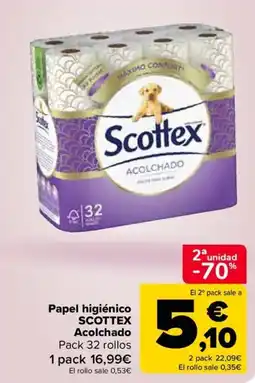 Carrefour Papel higiénico SCOTTEX Acolchado oferta
