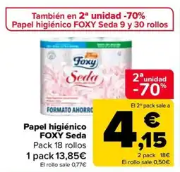 Carrefour Papel higiénico FOXY Seda oferta