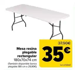 Carrefour Mesa resina plegable rectangular oferta