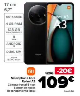 Carrefour Smartphone libre Redmi A3 oferta