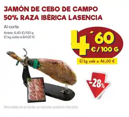 AhorraMas JAMÓN DE CEBO DE CAMPO 50% RAZA IBÉRICA LASENCIA oferta