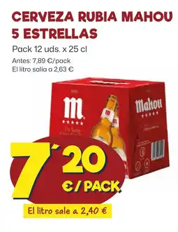 AhorraMas CERVEZA RUBIA MAHOU 5 ESTRELLAS oferta