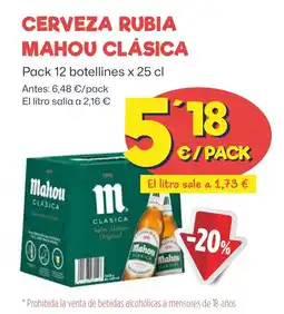 AhorraMas CERVEZA RUBIA MAHOU CLÁSICA oferta