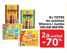 Carrefour Market En TOTES les salsitxes Wieners i Jumbo OSCAR MAYER. oferta