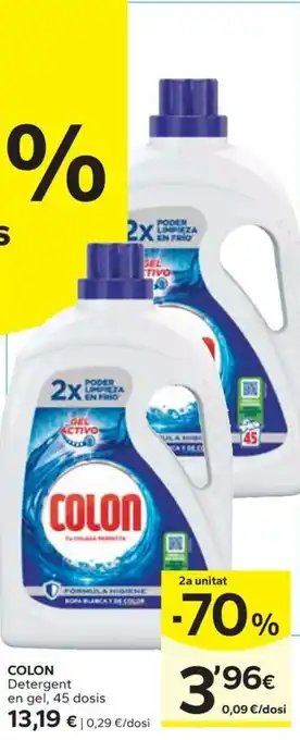 Caprabo COLON Detergent en gel, 45 dosis oferta