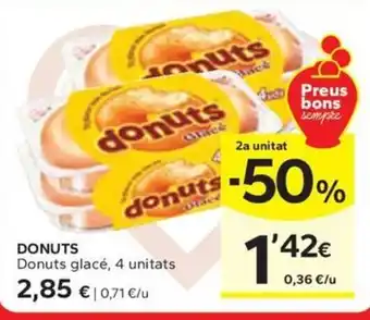 Caprabo DONUTS Donuts glacé, 4 unitats oferta