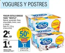 E.Leclerc YOGUR ESTILO GRIEGO YAOS "NESTLÉ”. oferta