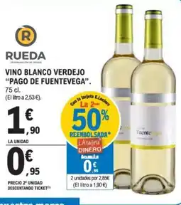 E.Leclerc VINO BLANCO VERDEJO "PAGO DE FUENTEVEGA”. oferta