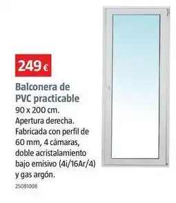 Bauhaus Balconera de pvc practicable oferta