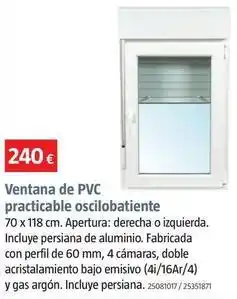 Bauhaus Ventana de pvc practicable oscilobatiente oferta