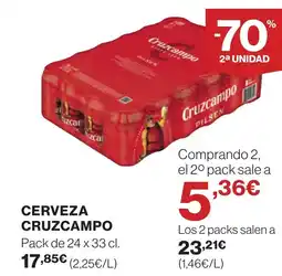 El Corte Inglés CERVEZA CRUZCAMPO oferta