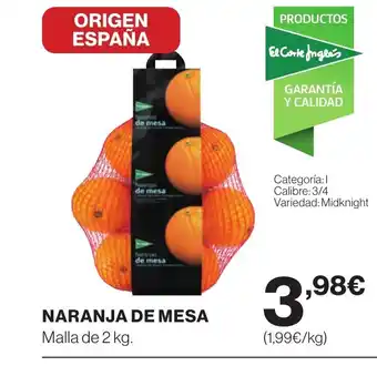 El Corte Inglés NARANJA DE MESA oferta