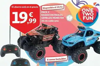 Alcampo Pack 2 radiocontroles gemelos monster oferta