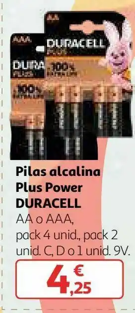 Alcampo Pilas alcalina plus power duracell oferta